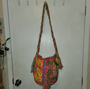 Handmade Multi Color Bucket Crossbody Bag